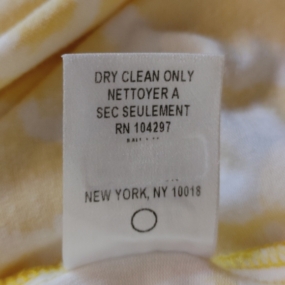 MILLY EMPIRE WAIST DRESS, YELLOW/WHITE S - Picture 7 of 7